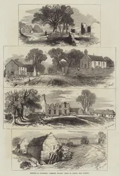 Skizzen von Goldsmiths verlassenem Dorf, Lishoy oder Auburn, in der Nähe von Athlone